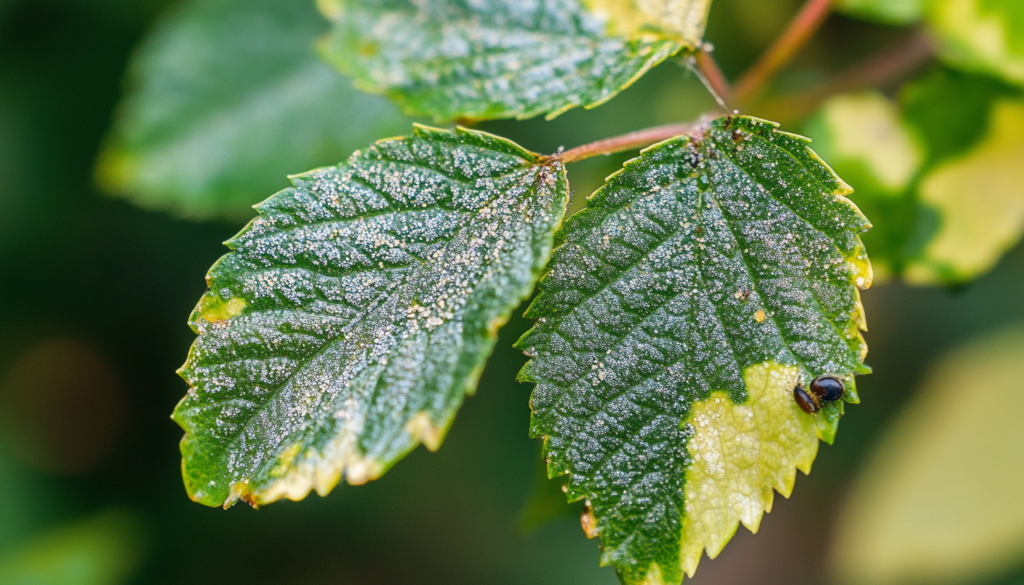 Close-up of plant leaves damaged by slugs and flea beetles